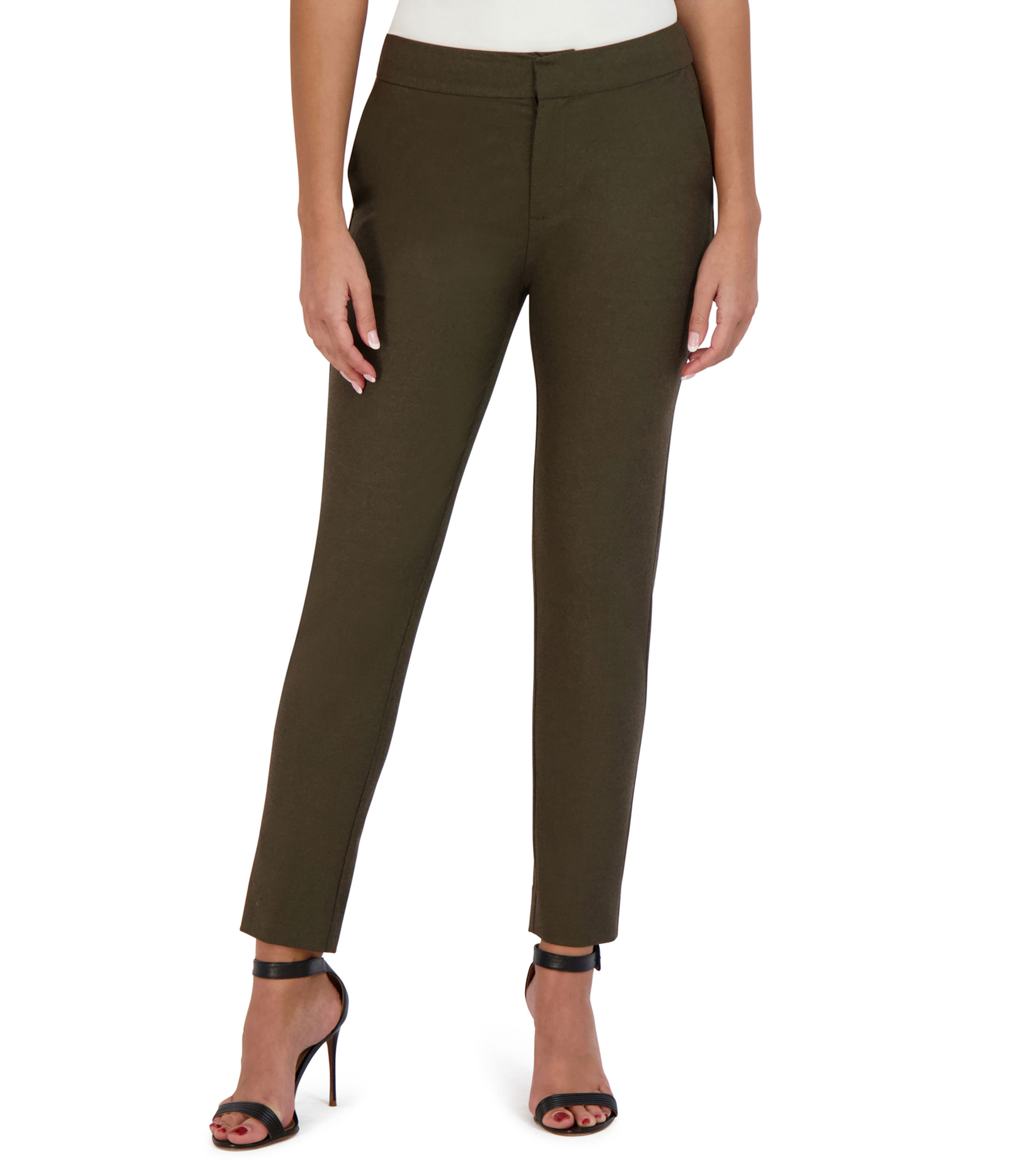 Pantalon Toile épaisse Kaki BCBG MAXAZRIA - Taille 37 FR (tour De Taille 38cm) - 98% Coton - Occasion Très Bon état